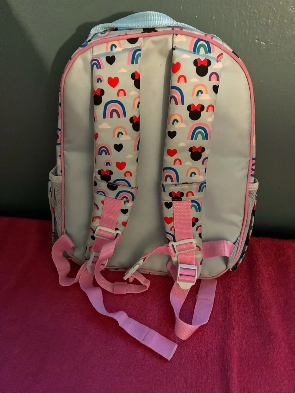 Disney Kids Minnie Rainbow Backpack - Light Blue, Pink & Multicolor